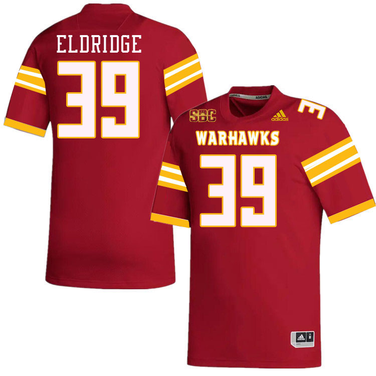 #39 Cooper Eldridge Louisiana-Monroe Warhawks College Football Jerseys Stitched-Red